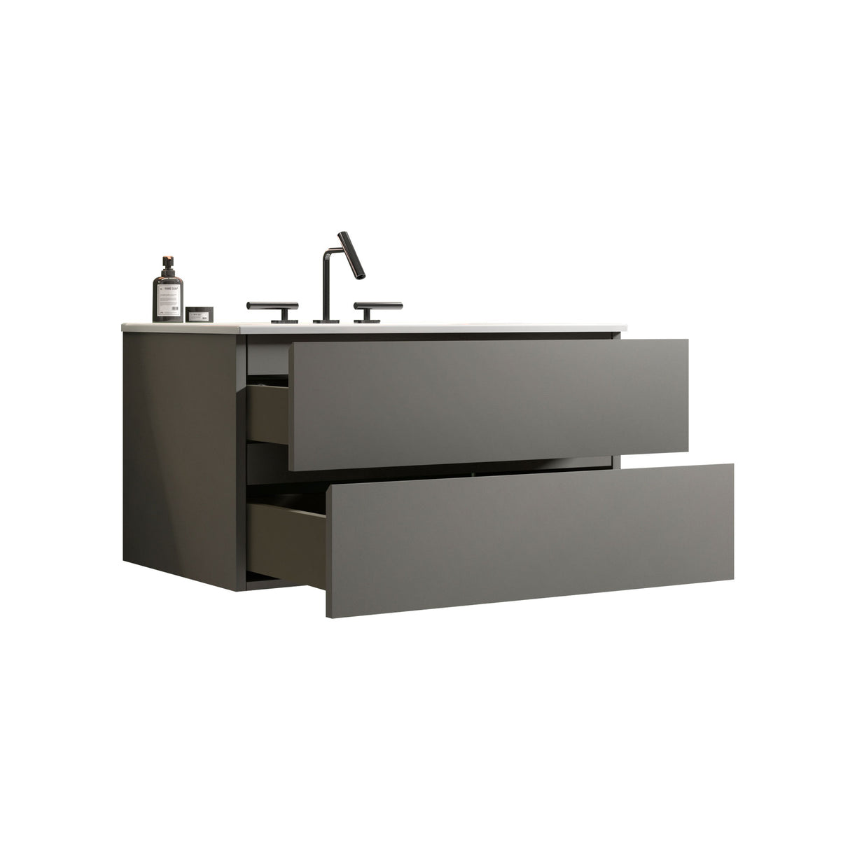 TIA 36" Wall Mount Space Gray Bathroom Vanity