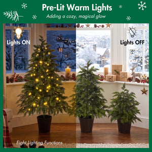 3-Piece Pre-Lit Christmas Tree Set