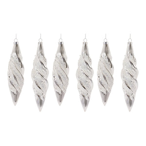 Beaded Glass Swirl Ornament (Set of 6)