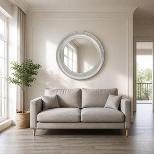 Vintage Round Wall Mirror, Brushed
