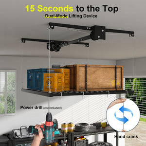 Overhead Garage Storage Rack 4x4 FT for High Ceilings
