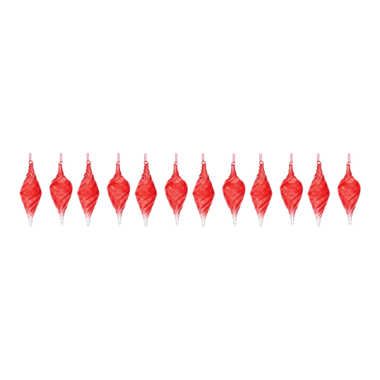 Swirl Glass Drop Ornament (Set of 12)