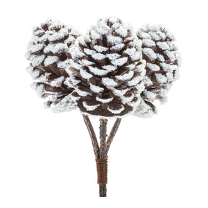 Flocked-Pine-Cone-Bundle-(Set-of-6)-Christmas-Decor