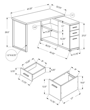 Computer Desk, Home Office, Corner, Left, Right Set - Up, Storage Drawers, L Shape, Laptop, And Contemporary & Modern - Best Buy Furniture