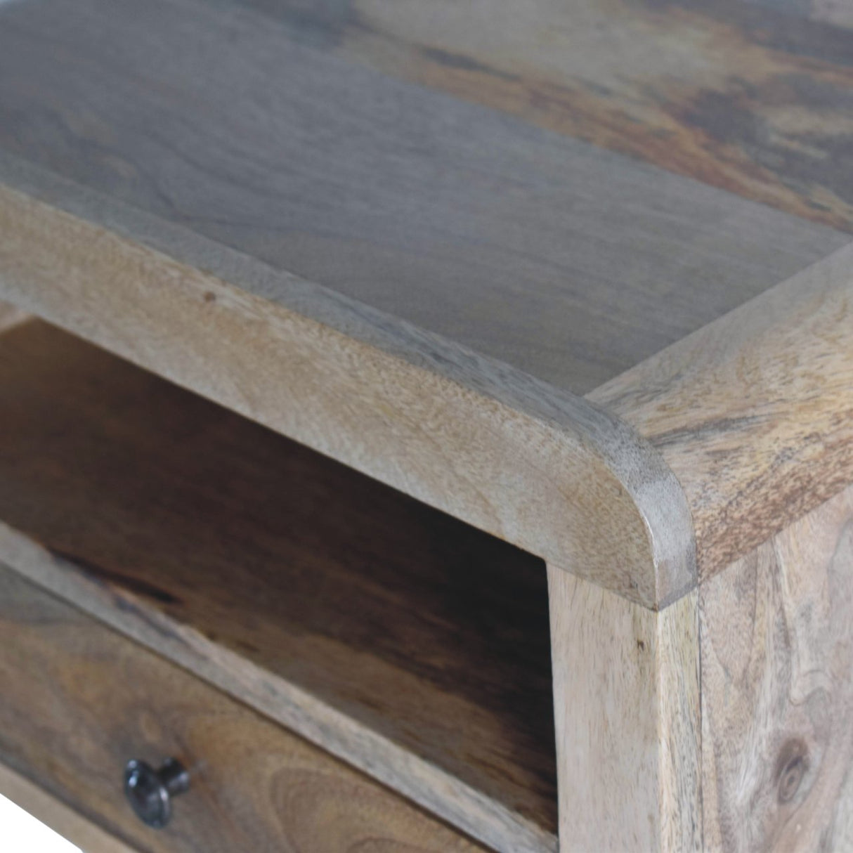 Chunky Floating Bedside, 1-Drawer, 1 Open Slot, Oak-ish