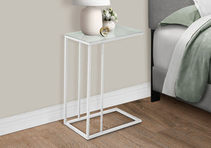Accent Table, C - Shaped, Tempered Glass, Stylish Design Contemporary & Modern