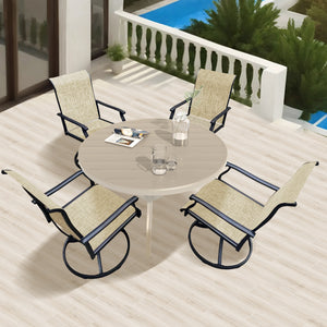 Outdoor Patio Furniture Set for 4 with Swivel Chairs