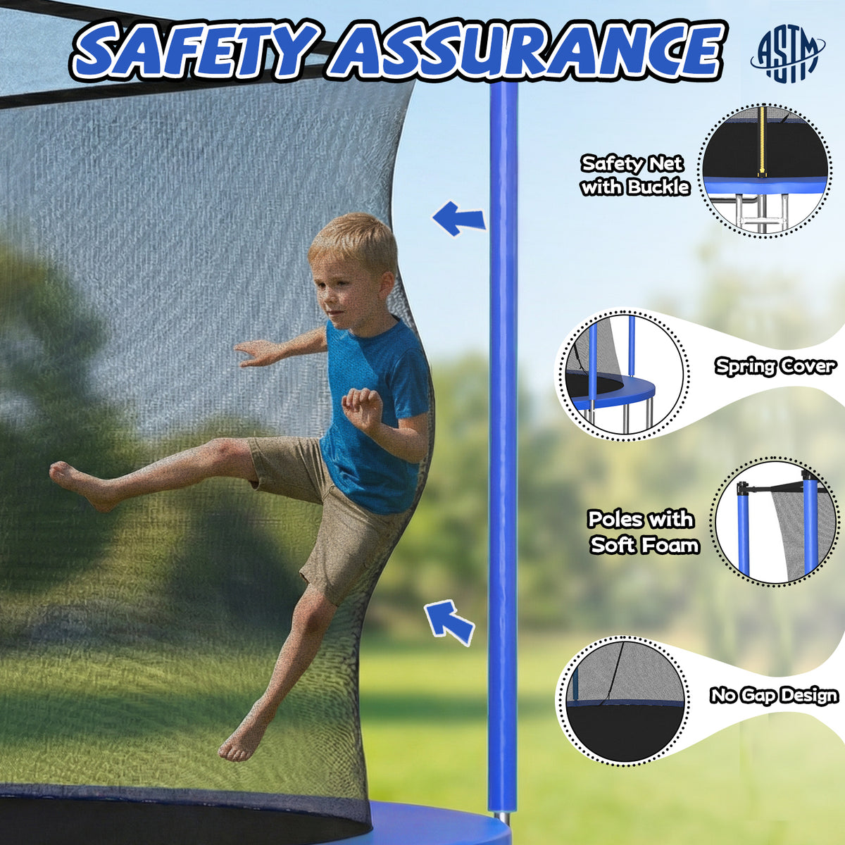 14FT Trampoline with Enclosure Net