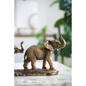 17.9" Elephant Family Statue