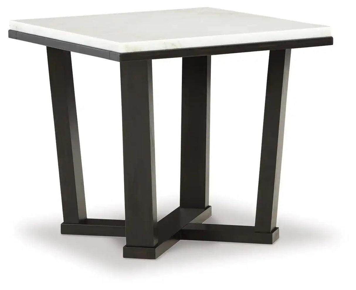 Fostead - Square End Table - White / Espresso - Best Buy Furniture