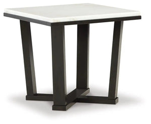 Fostead - Square End Table - White / Espresso - Best Buy Furniture