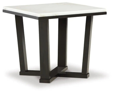 Fostead - Square End Table - White / Espresso - Best Buy Furniture