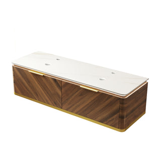DIPA 60" Wall-Mounted Carrara Bathroom Vanity