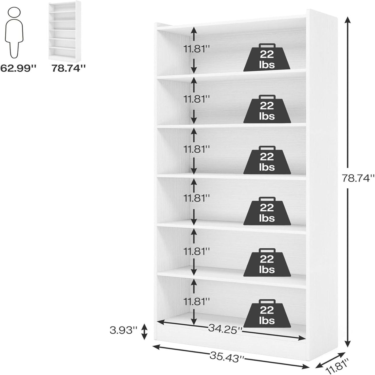 Library Bookshelf With Storage for Living Room