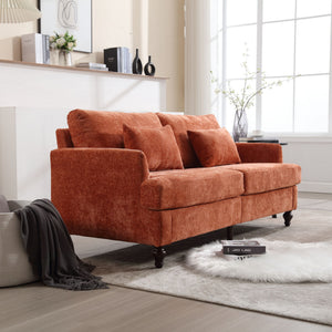 Mid Century Modern Fabric Loveseat Sofa, 2 Seat Upholstered Couch