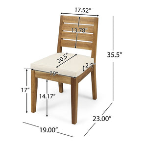 Outdoor 6-Seater Acacia Wood Expandable Dining Set