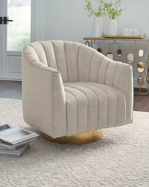 Penzlin - Swivel Accent Chair - Pearl - Best Buy Furniture