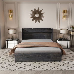 Full Murphy Bed With Storage Drawers, Charging Station, Foldable Panels, And Silent Swivel Wheels