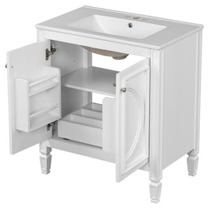 Double Sink Bathroom Vanity Set With Wall Mount Mirror Cabinet