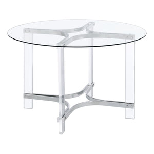 Uptown - 5 Piece Round Dining Set - Chrome