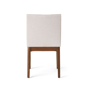 Dining Chairs With Upholstered Seat And Backrest (Set of 2) - Light Beige / Walnut
