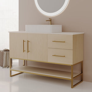47.2" Modern Bathroom Vanity With Ceramic Vessel Sink