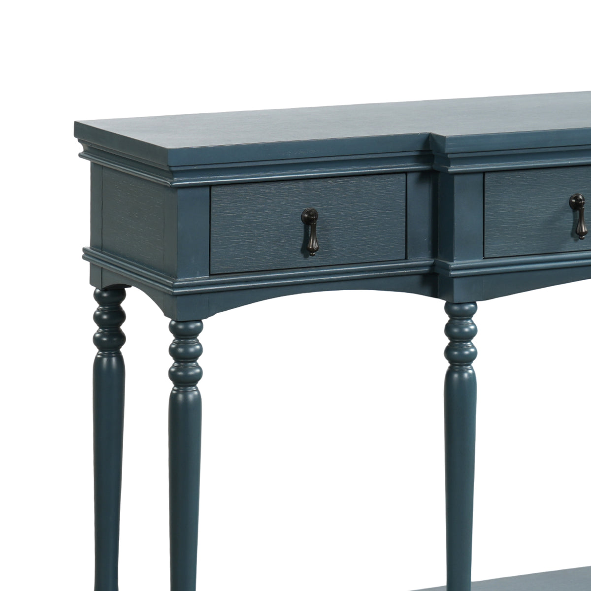 Traditional Retro Console Table with 3 Soft-Close Drawers & Bottom Shelf