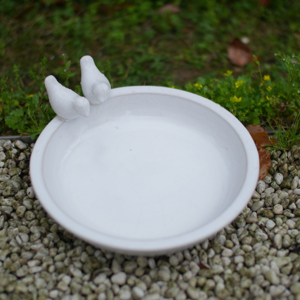 Handmade Ceramic Bird Bath - 11.8 Inch Glossy