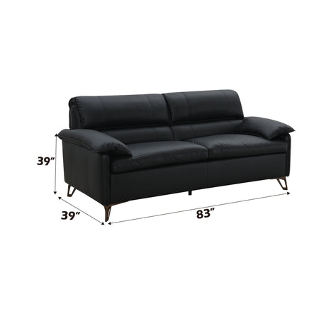 Eilene - Top Grain Leather Loveseat - Black - Best Buy Furniture