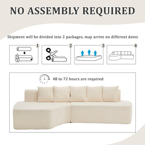 Compression Sectional Couch with Comfy Chaise