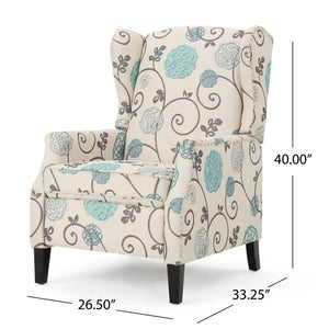 Westeros Wing Back Fabric Upholstered Recliner - Best Buy Furniture
