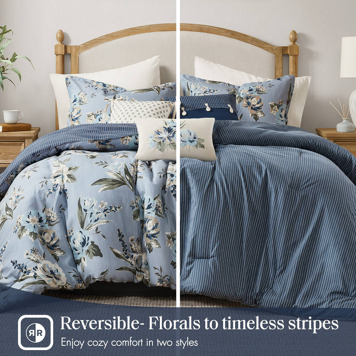 7PCS King Vintage Floral Comforter Set