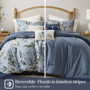 7PCS King Vintage Floral Comforter Set