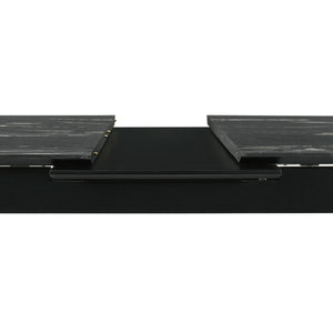 Bellingham - Dining Table With Self Storing Extension Leaf - Black Marble-Look Sintered Stone