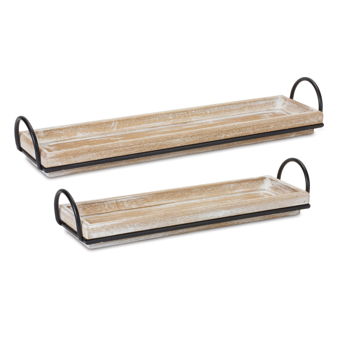 Decorative-Wooden-Tray-with-Handles-(Set-of-2)-Serving-Trays
