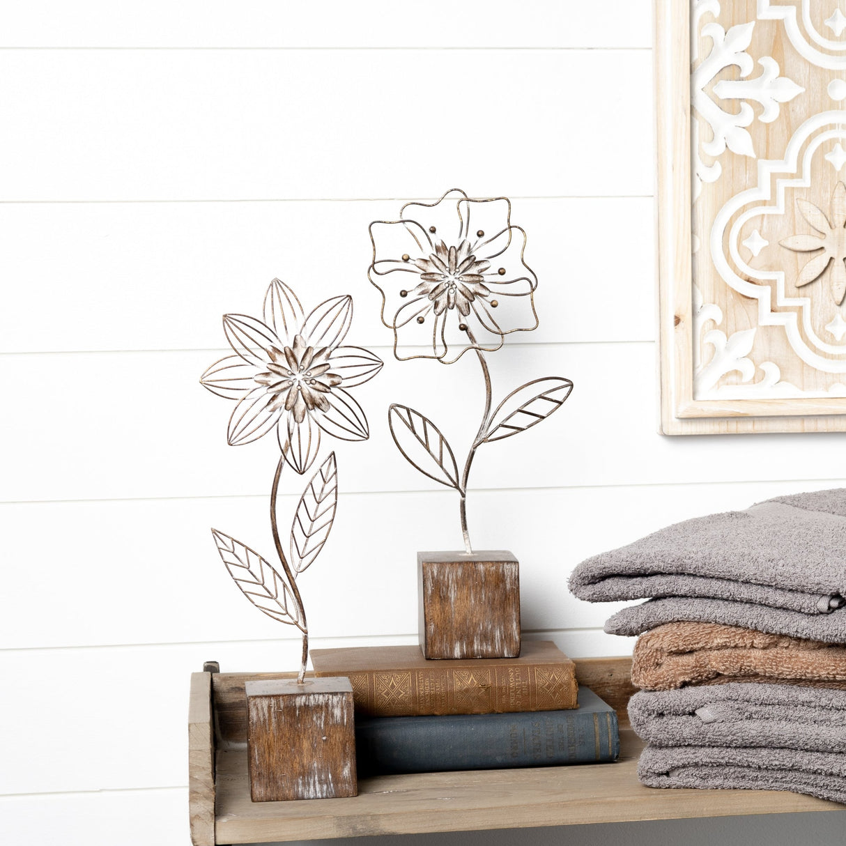 Metal Floral Decor (Set of 2)