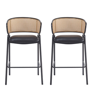 Ethan Indoor Metal Upholstered Barstool Set of 2