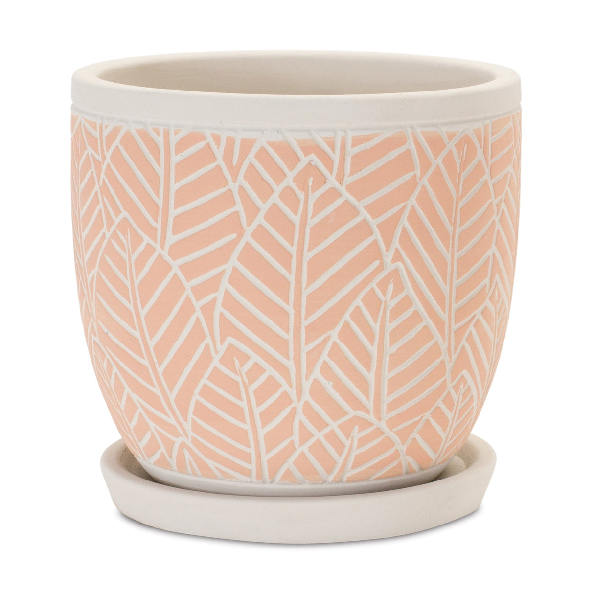 Stone Planter with Plate (Set of 2)