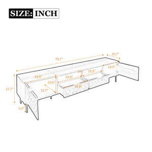 TV Stand For TVs Up To 85" With Closed Storage, Soft Closing Hinges, Living Room Entertainment Center - Walnut