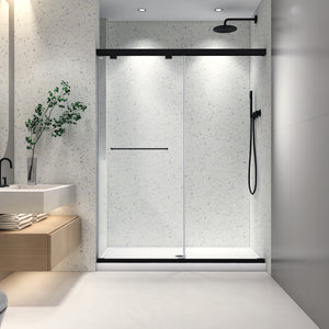 6076 Inch North American Frameless Double Sliding Matte Shower Door
