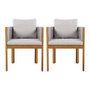 Outdoor Dining Chairs With Rope Handles (Set of 2)