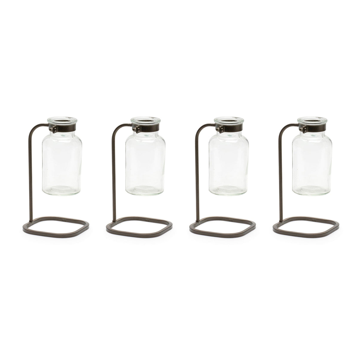 Bottle Vase in Iron Stand (Set of 4)
