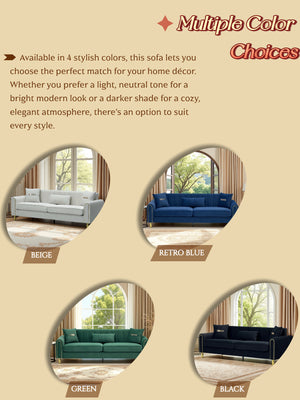 Contemporary Upholstered Sofa Couch - 87.4 Inches