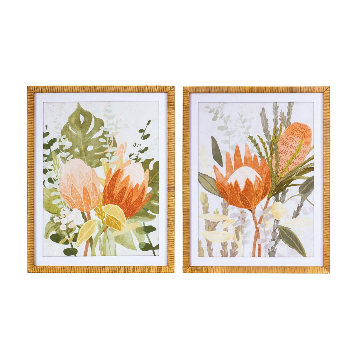 Framed-Protea-Floral-Wall-Art-(Set-of-2)-Wall-Art