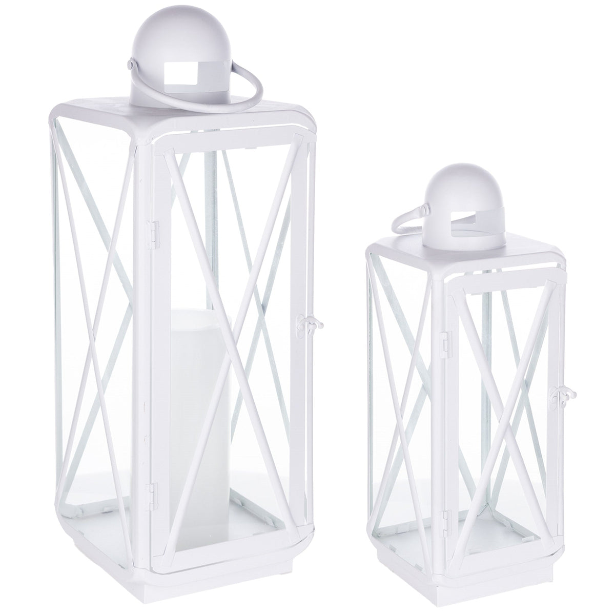 Curved-metal-lantern-(set-of-2)-Outdoor-Lighting