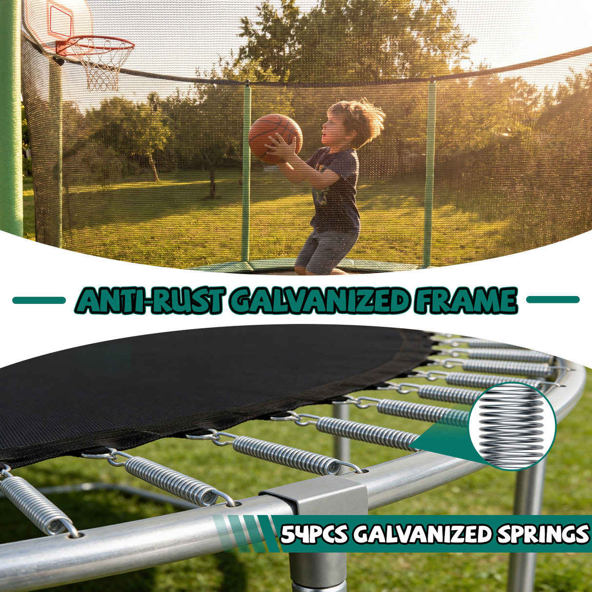 10FT Trampoline with Basketball Hoop and Ladder