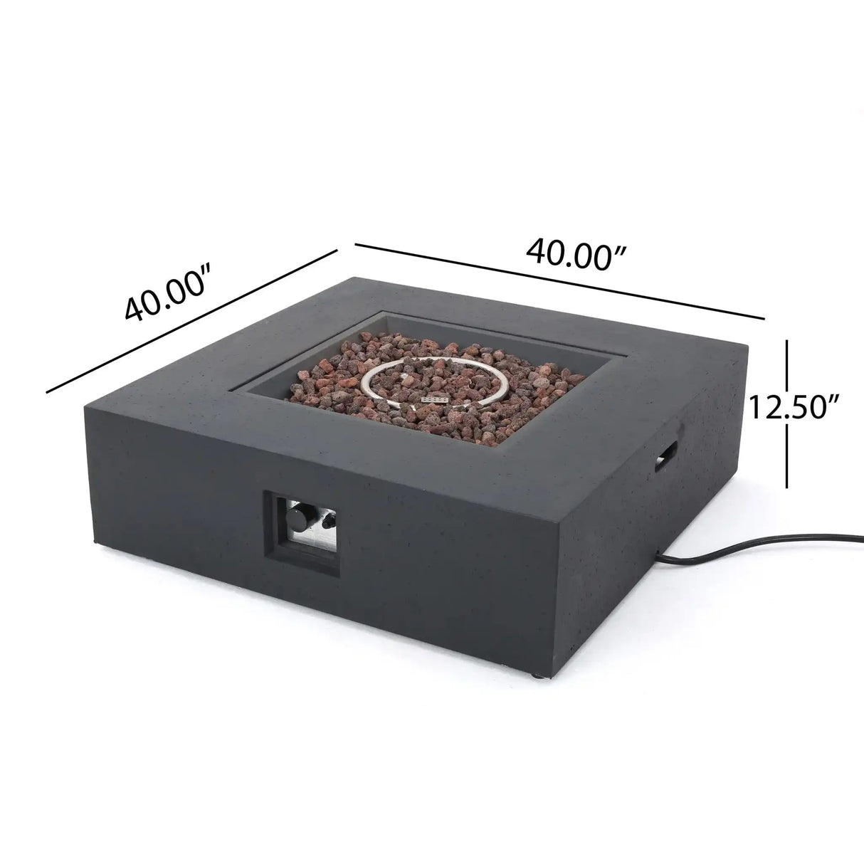 Modern 50,000 Btu Square Fire Table With Propane Tank - Best Buy Furniture