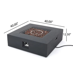 Modern 50,000 Btu Square Fire Table With Propane Tank - Best Buy Furniture