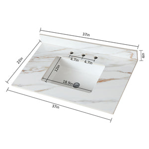 Vanity Top With Undermount Sink And Backsplash, Sintered Stone