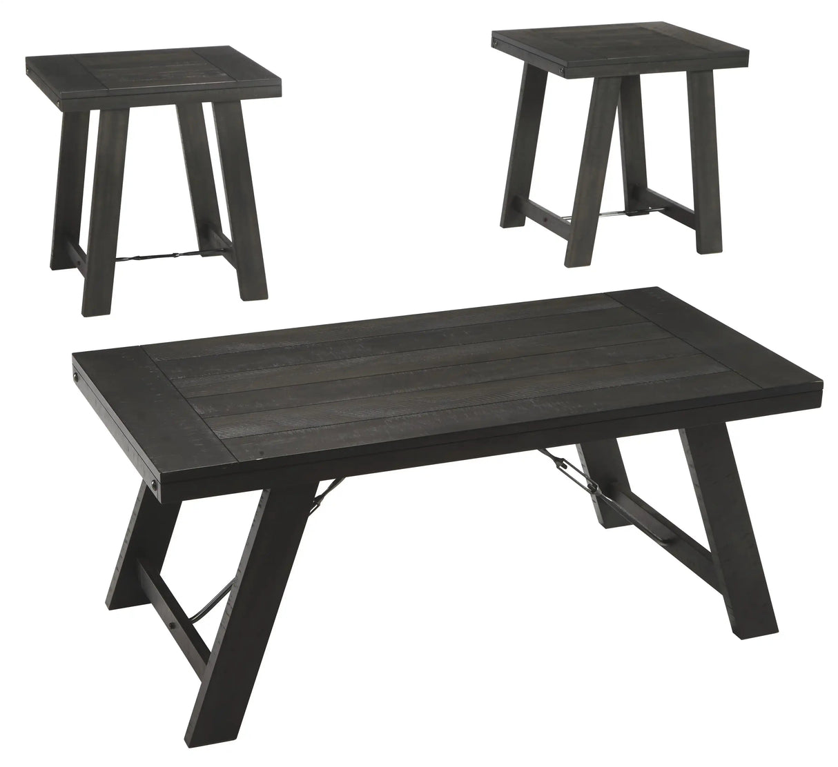 Noorbrook - Occasional Table Set (Set of 3) - Black / Pewter - Best Buy Furniture